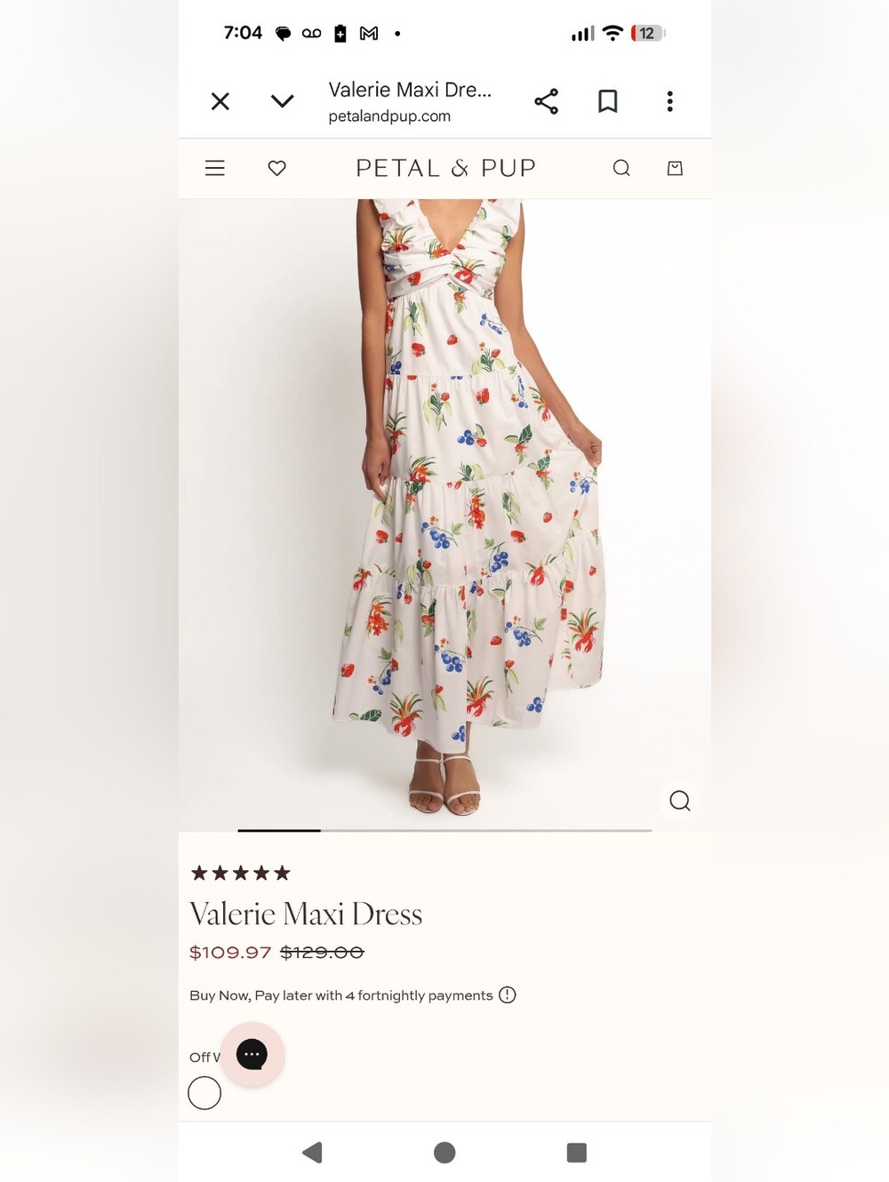 Petal & Pup White Maxi Dress with Red, Blue & Green Floral Print - Picture 5 of 14